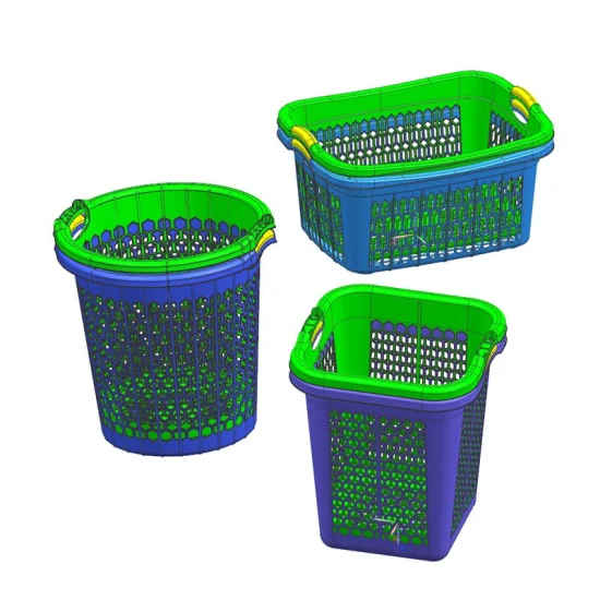 Molde de inyección de cestas de contenedor ranurado, caja de almacenamiento de molde de cesta de plástico de alta calidad